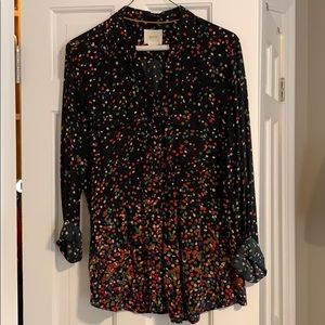 Button down polka dot top